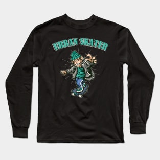 Urban Skater Monkey Kids Gift Long Sleeve T-Shirt